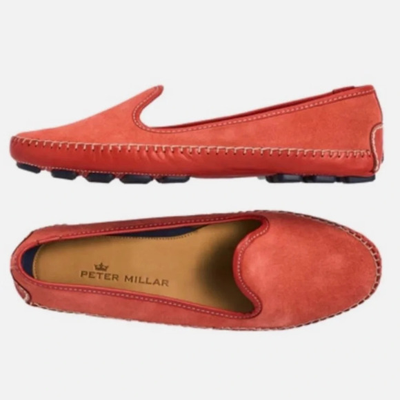 Peter Millar Driving moccasins watermelon suede and leather 9 - Picture 1 of 8